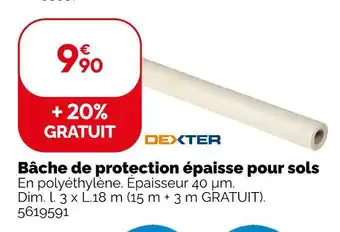 Weldom DEXTER Bâche de protection épaisse pour sols offre