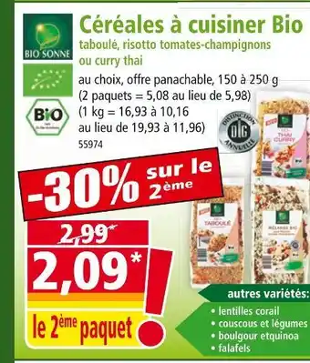 Norma BIO SONNE Céréales à cuisiner Bio offre