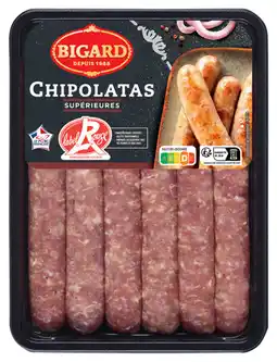 Carrefour 6 chipolatas supérieures Label Rouge BIGARD offre