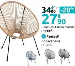Mr Bricolage Fauteuil Copacabana offre