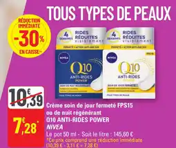 G20 Crème soin de jour fermeté FPS15 ou de nuit régénérant Q10 ANTI-RIDES POWER NIVEA offre