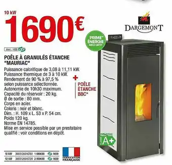 Brico Dépôt Poêle à Granulés étanche offre