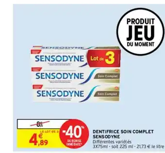 Intermarché Contact Dentifrice Soin Complet Sensodyne offre
