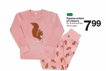 Zeeman Pyjama Enfant En Velours offre