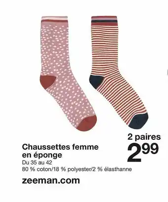 Zeeman Chaussettes Femme En éponge offre