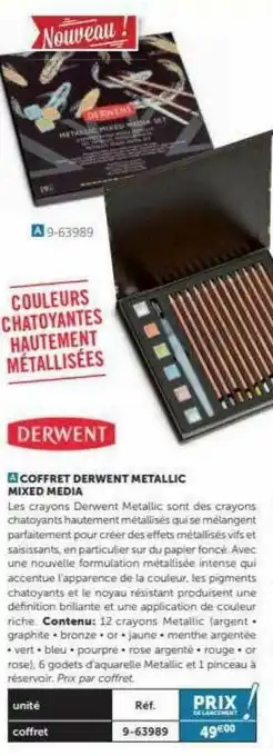 Coffret Derwent Metallic Mixed Media