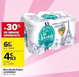 Carrefour Bière Blonde Origine LA GOUDALE offre