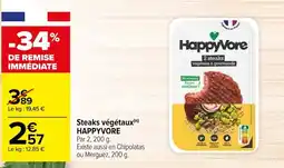 Carrefour Steaks végétaux (n) HAPPYVORE offre