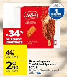 Carrefour Bâtonnets glacés The Original Speculoos LOTUS offre
