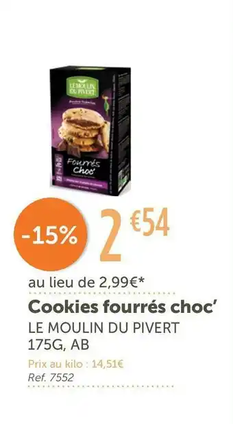 L'Eau Vive Le moulin du pivert cookies fourrés choc offre