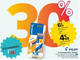 Carrefour 6 recharges bleu "Frixion" offre