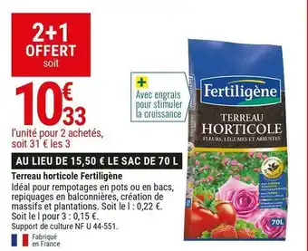 Gamm vert Fertiligène terreau horticole offre