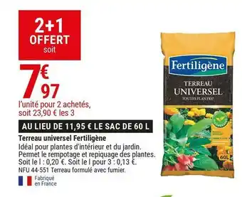 Gamm vert Fertiligène terreau universel offre