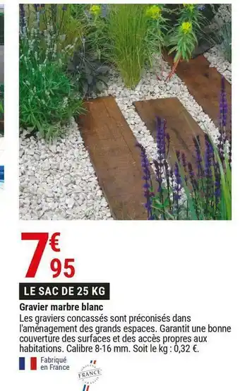 Gamm vert Gravier marbre blanc offre