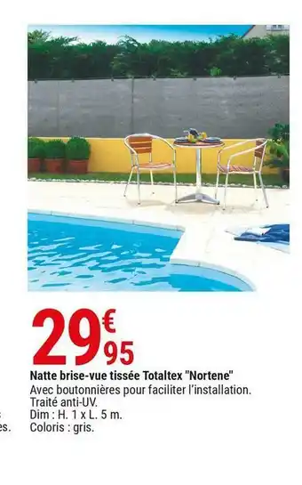 Gamm vert Nortene natte brise-vue tissée totaltex offre