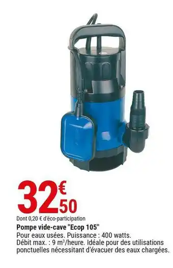 Gamm vert Pompe vide-cave "ecop 105" offre