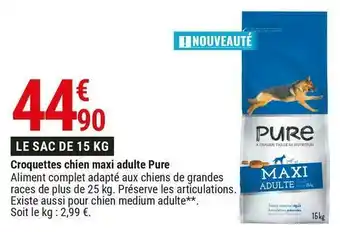 Gamm vert Pure croquettes chien maxi adulte offre