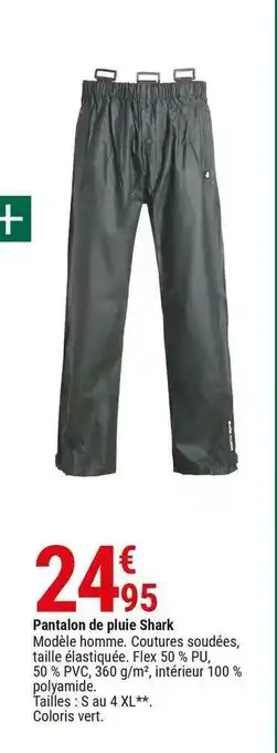 Gamm vert Pantalon de pluie shark offre