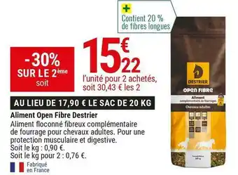 Destrier aliment open fibre