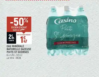Petit Casino Eau minérale naturelle gazeuse puits offre