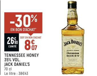 Petit Casino Jack daniel’s tennessee honey 35% vol. offre