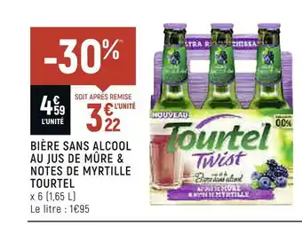 Petit Casino Tourtel bière sans alcool au jus de mûre & notes de myrtille offre