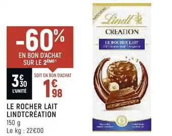 Petit Casino Lindt le rocher lait création offre