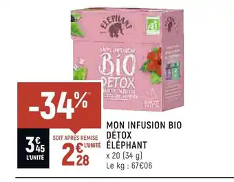 Petit Casino Éléphant mon infusion bio détox offre