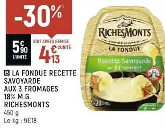 Richesmonts la fondue recette savoyarde aux 3 fromages 18% m.g.