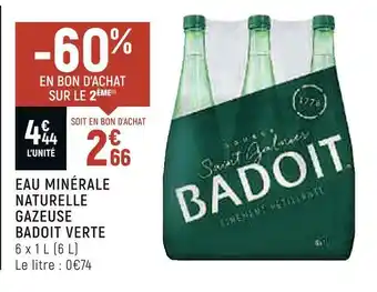 Petit Casino Badoit verte eau minérale naturelle gazeuse offre