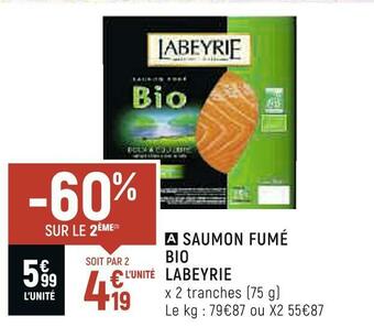 Petit Casino Labeyrie saumon fumé bio offre
