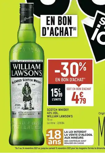 William lawsons scotch whisky 40% vol.