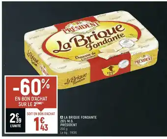 Spar Président la brique fondante 26% m.g. offre
