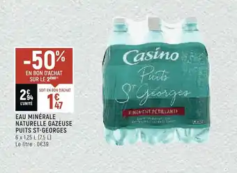 Spar Puits st-georges eau minérale naturelle gazeuse offre