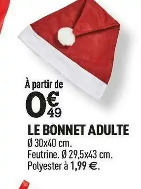Centrakor Le bonnet adulte offre
