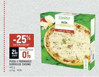 Spar Casino pizza 4 fromages surgelée offre