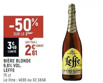 Spar Leffe bière blonde 6,6% vol. offre