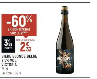 Victoria bière blonde belge 8,5% vol.