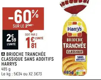 Harrys brioche tranchée classique sans additifs