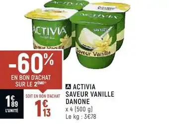 Spar Danone activia saveur vanille offre