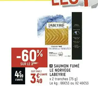 Spar Labeyrie saumon fumé le norvège offre