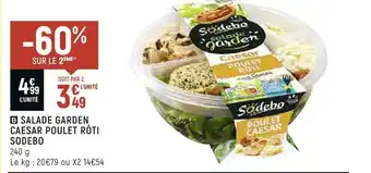 Sodebo salade garden caesar poulet rôti