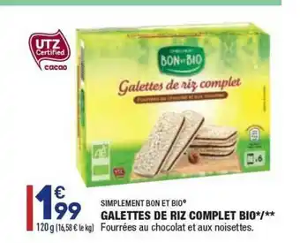 ALDI Galettes De Riz Complet Bio Simplement Bon Et Bio® offre