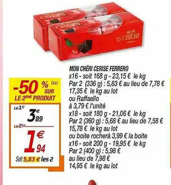 Netto Mon Chéri Cerise Ferredo offre
