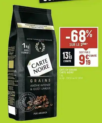 Spar Café En Grains Carte Noire offre