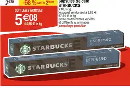 Cora x Carrefour STARBUCKS Capsules de café offre