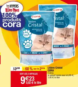 Cora x Carrefour CORA Litière Cristal offre