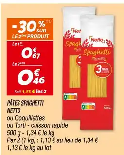 Netto Netto Pâtes Spaghetti offre