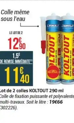 Bricorama Lot de 2 colles KOLTOUT 290 ml offre