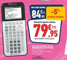 Bureau Vallée TEXAS INSTRUMENTS CALCULATRICE TI-83 PREMIUM CE PYTHON offre
